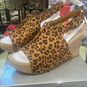 Leopard Print Wedge Sandals